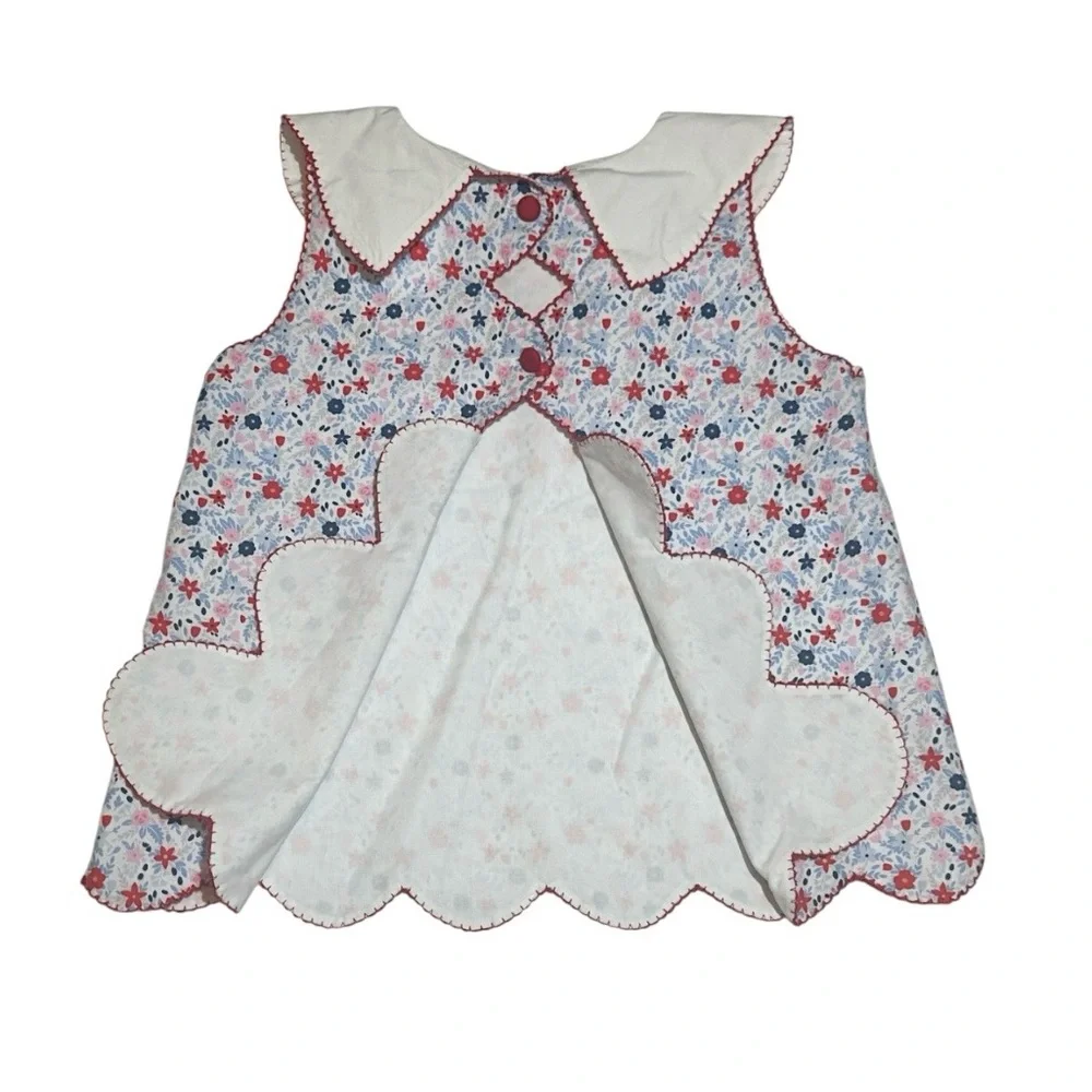 EEUC Castles & Crowns scallop collar floral print swing back short set 6